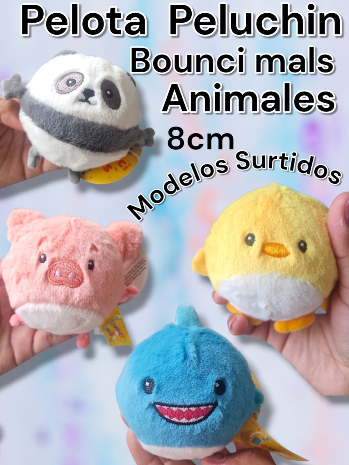 SQUISHY PELOTA ANIMALES SURTIDOS 8 CM