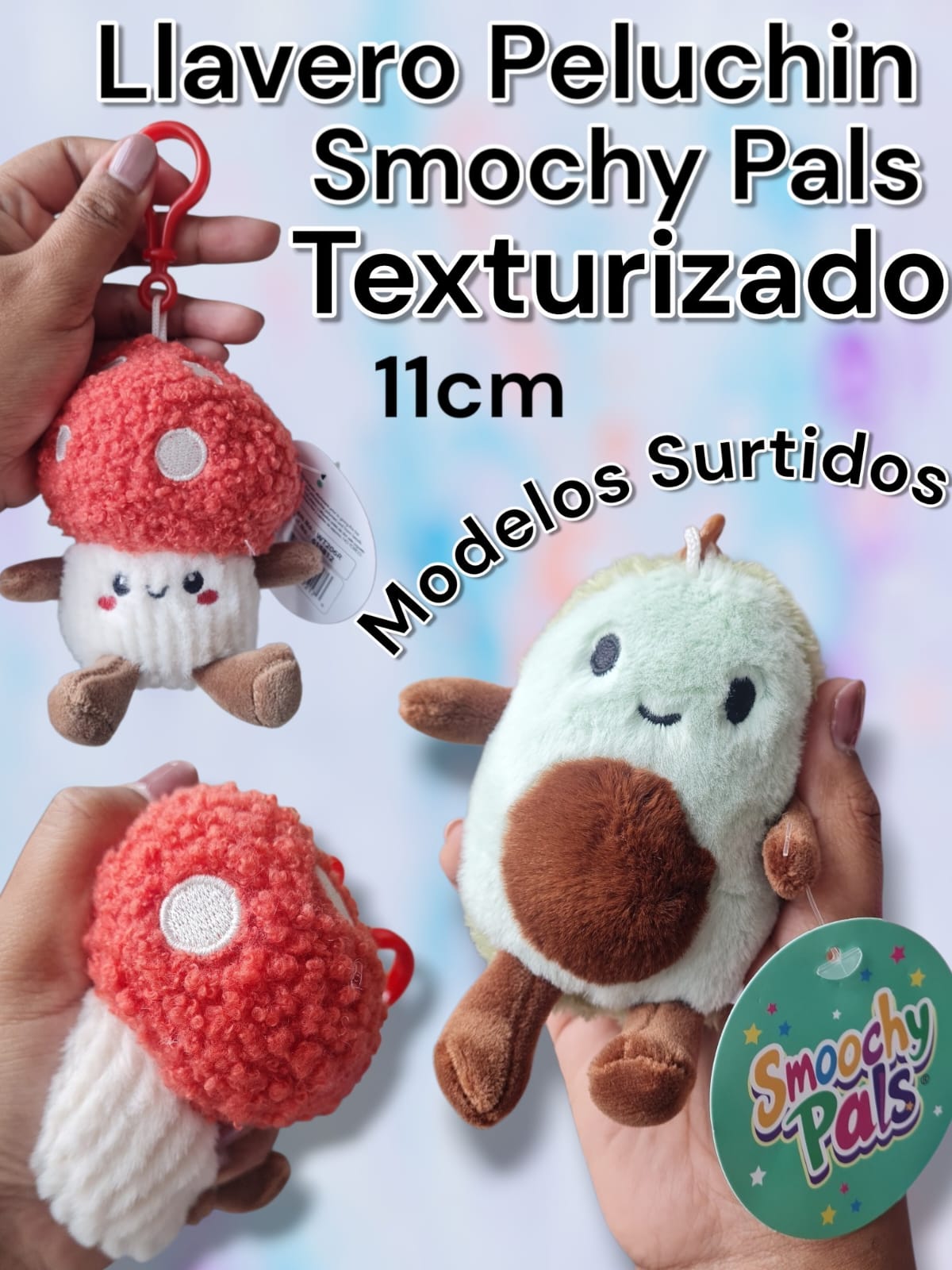 LLAVERO PELUCHIN TEXTURIZADO 11 CM 