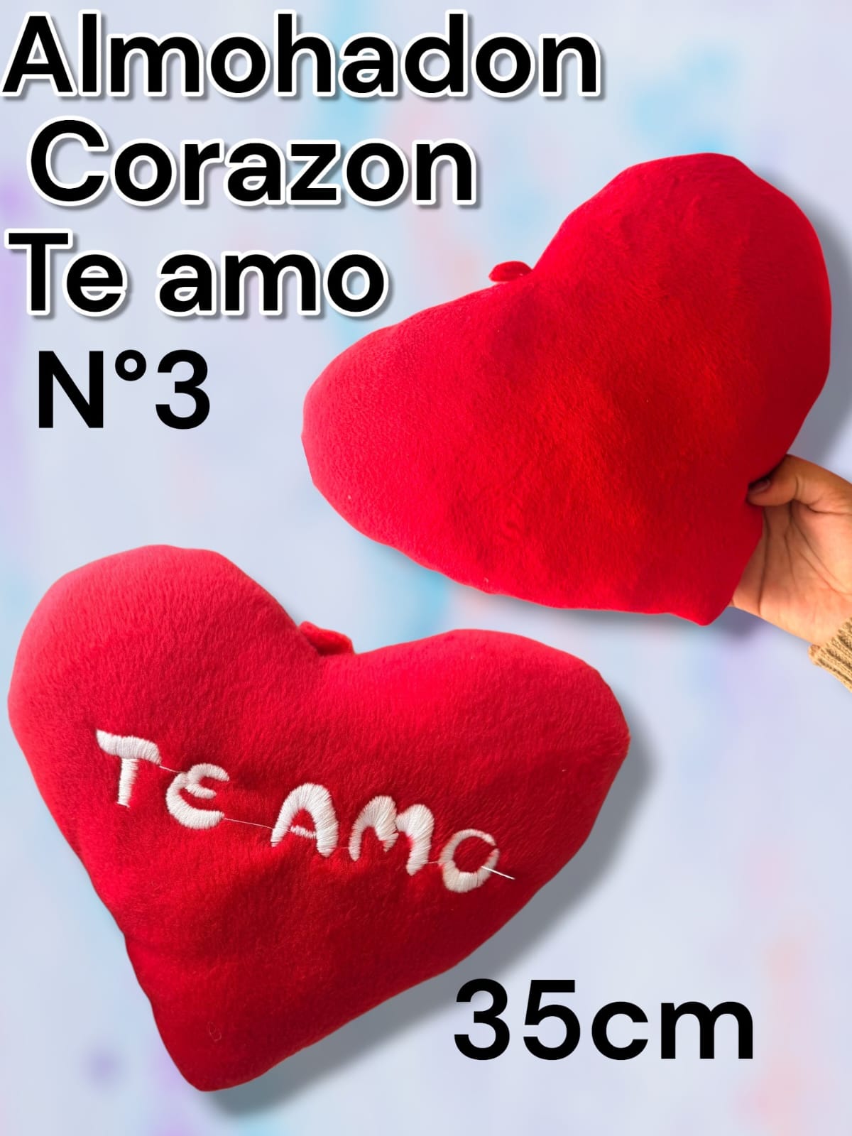 ALMOHADON CORAZON TE AMO N*3