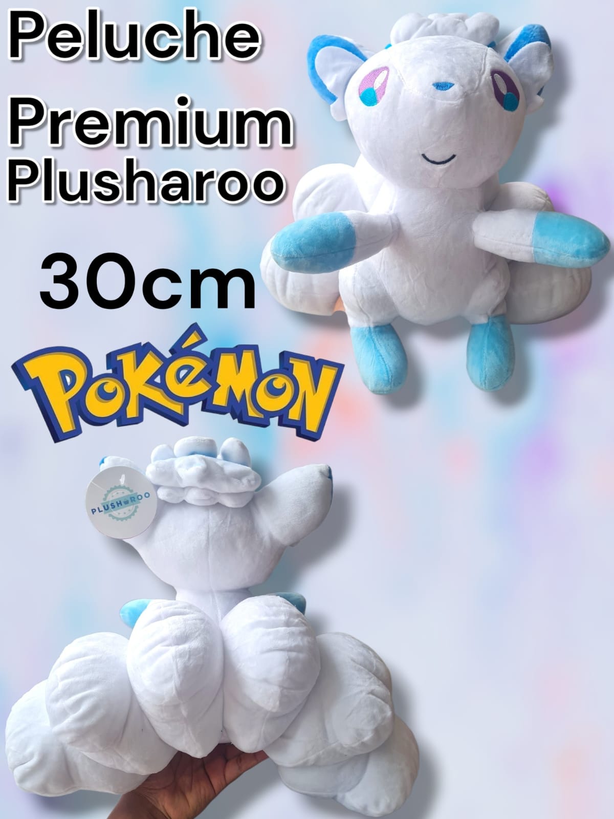 PELUCHE PREMIUM PLUSHAROO POKEMON BLANCO 30 cm