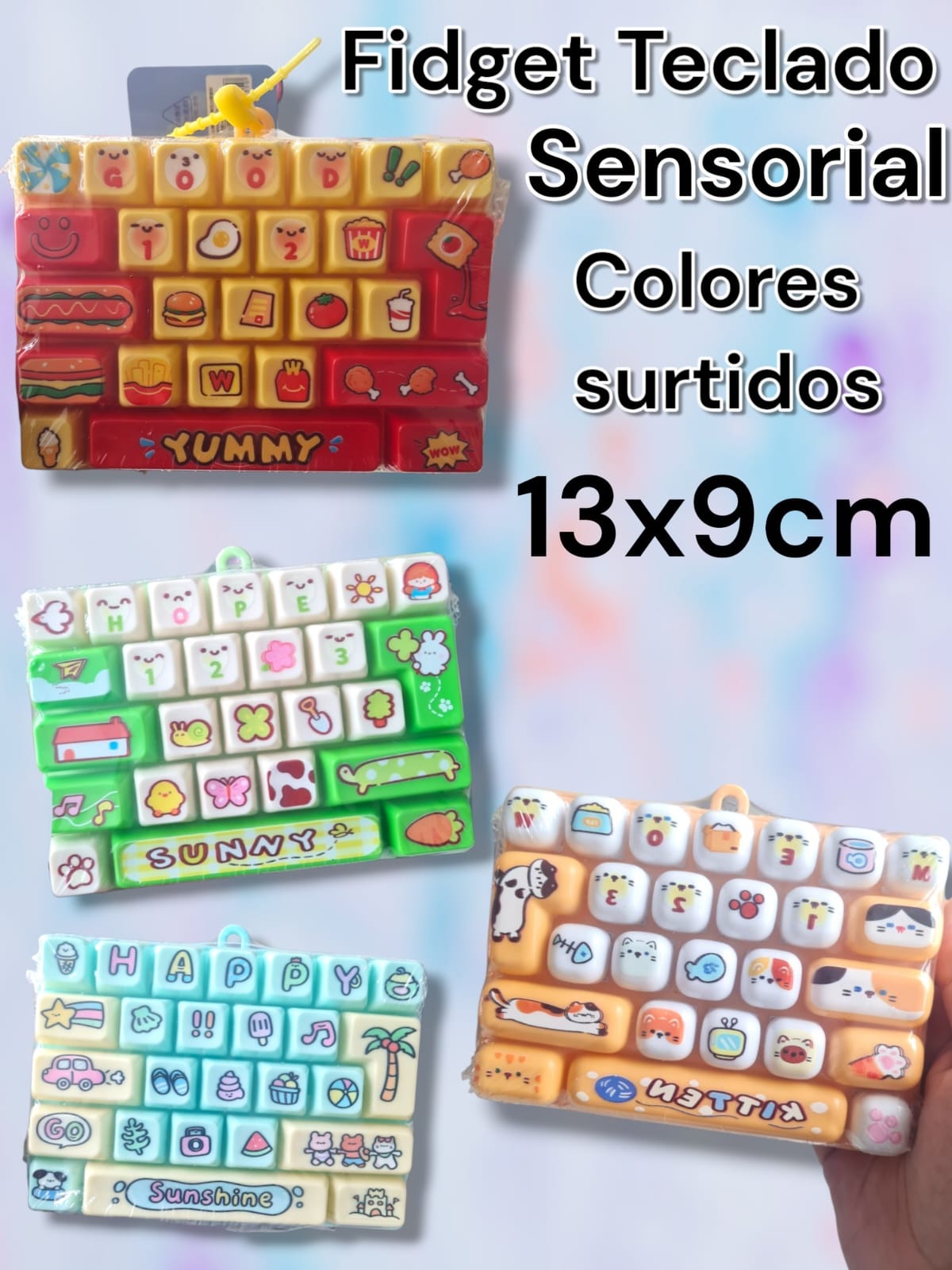 FIDGET TECLADO SENSORIAL GRANDE MODELOS SURTIDOS 