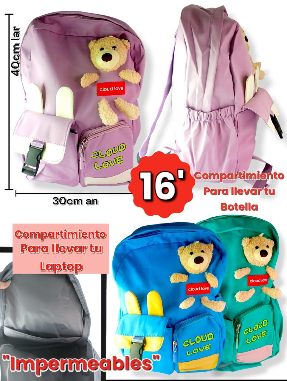 Mochila 16" impermeable Osito ( Cloud Love )