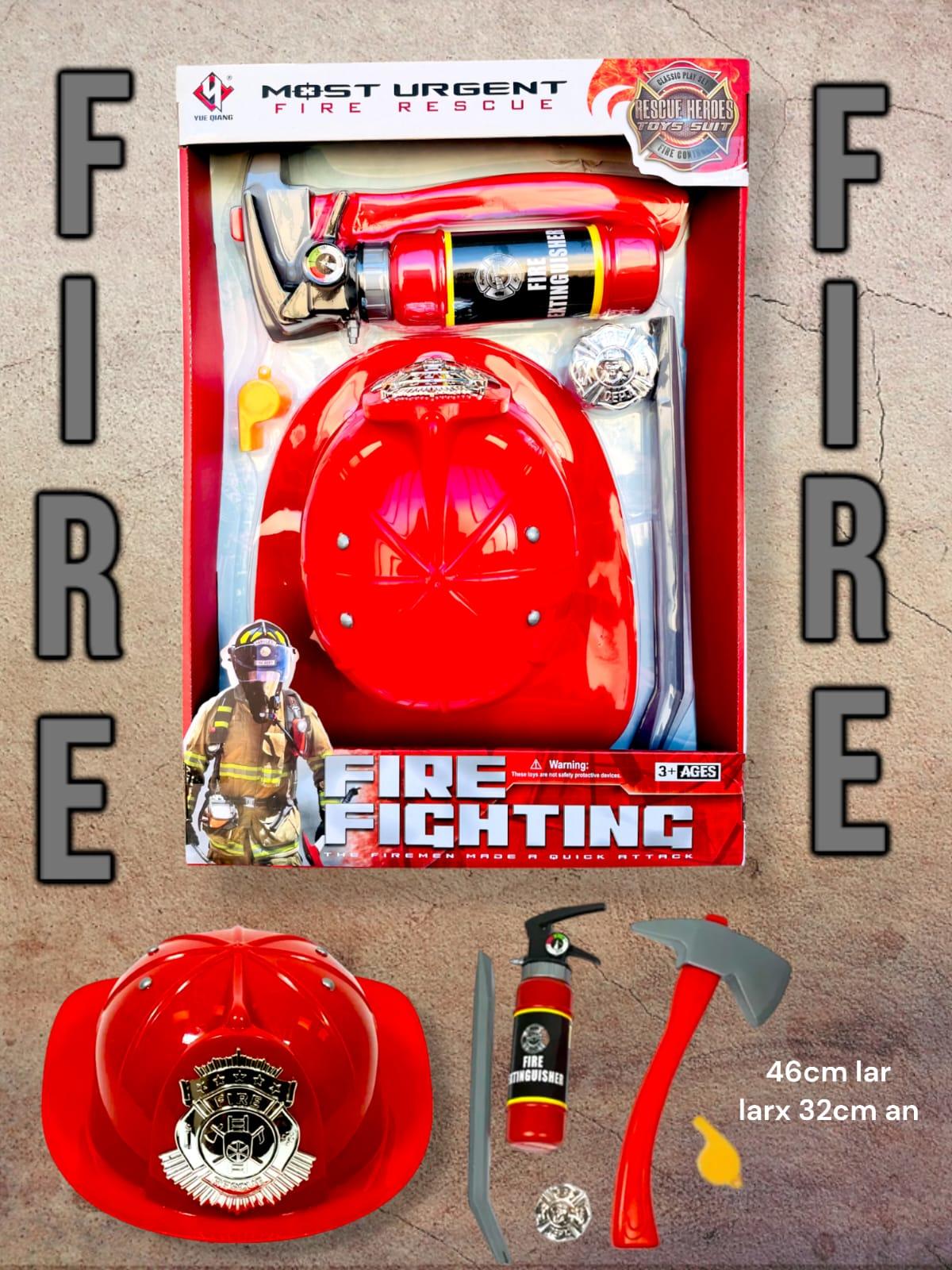 SET DE BOMBEROS FIRE FIGHTING 6 PIEZAS EN CAJA