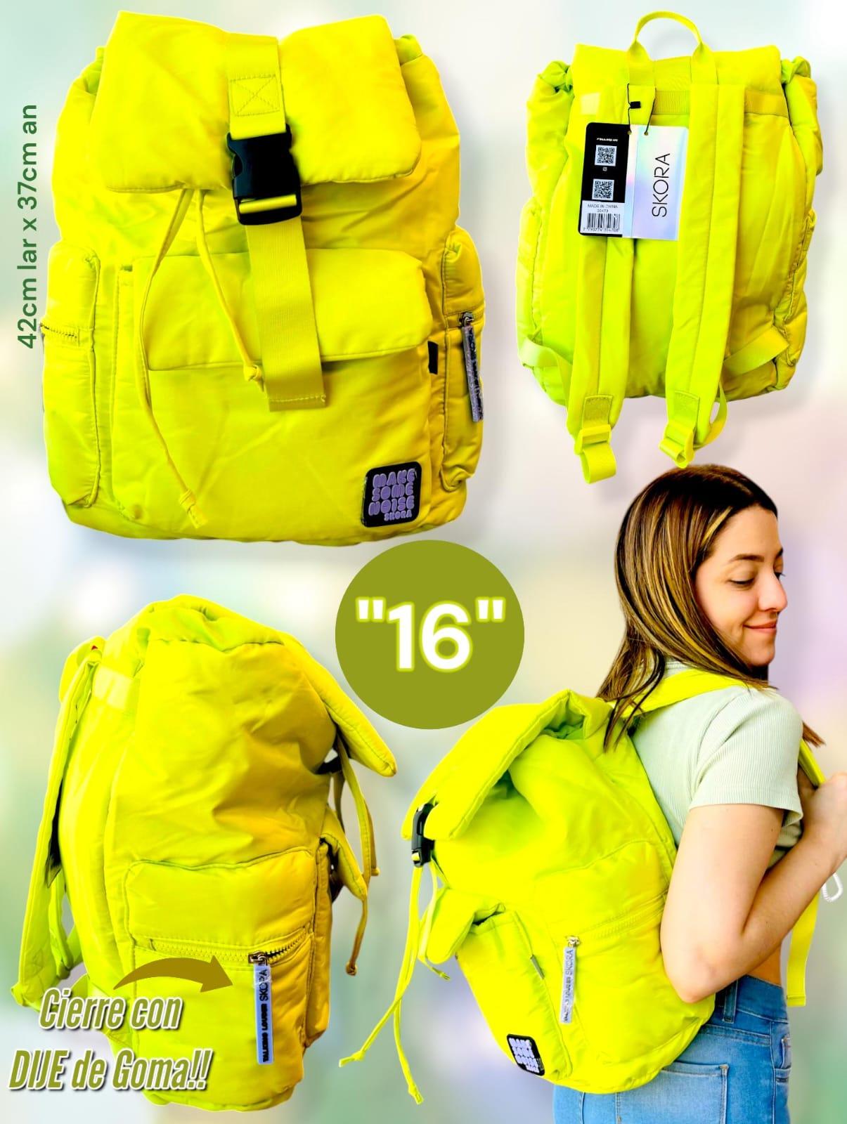 MOCHILA MAKE SOME NOISE "16" VERDE NEON