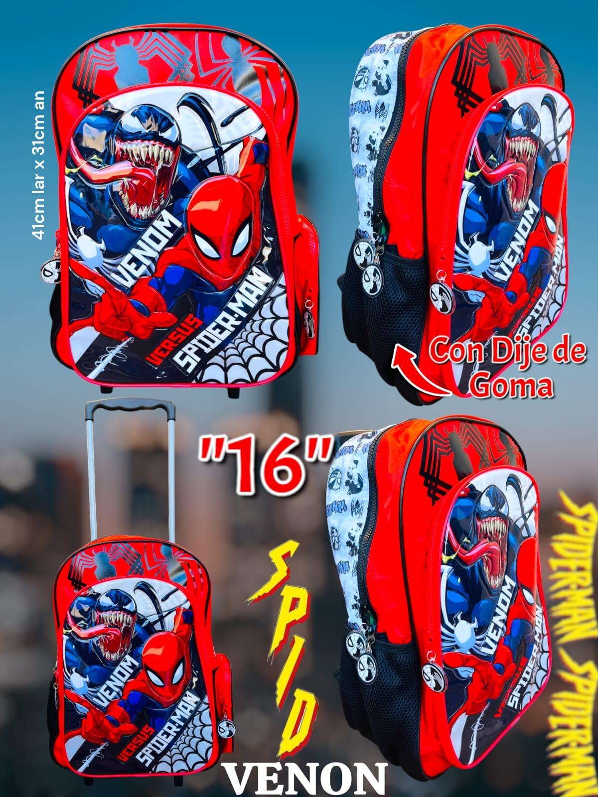 Mochila Carro "16"  Venom y Spiderman