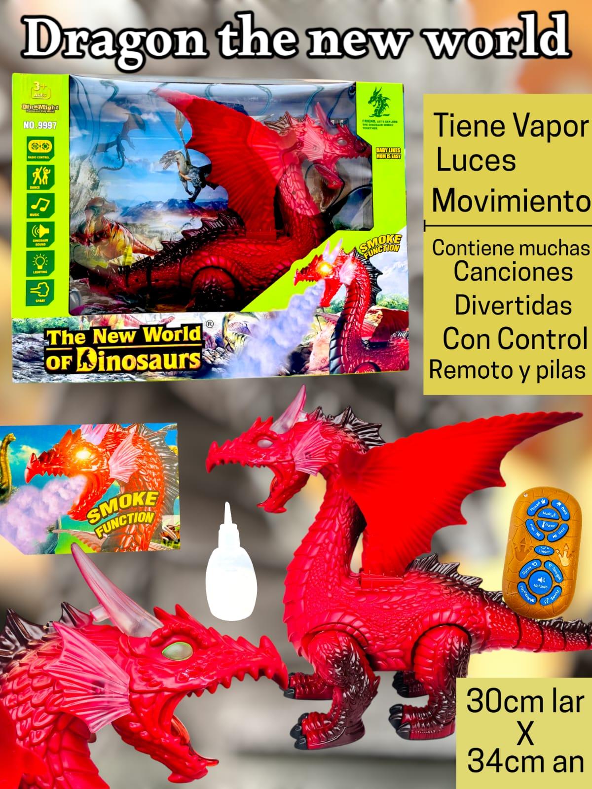 Dragon The New World Luz,Sonido con Movimiento Vapor Radio Control Dragon
