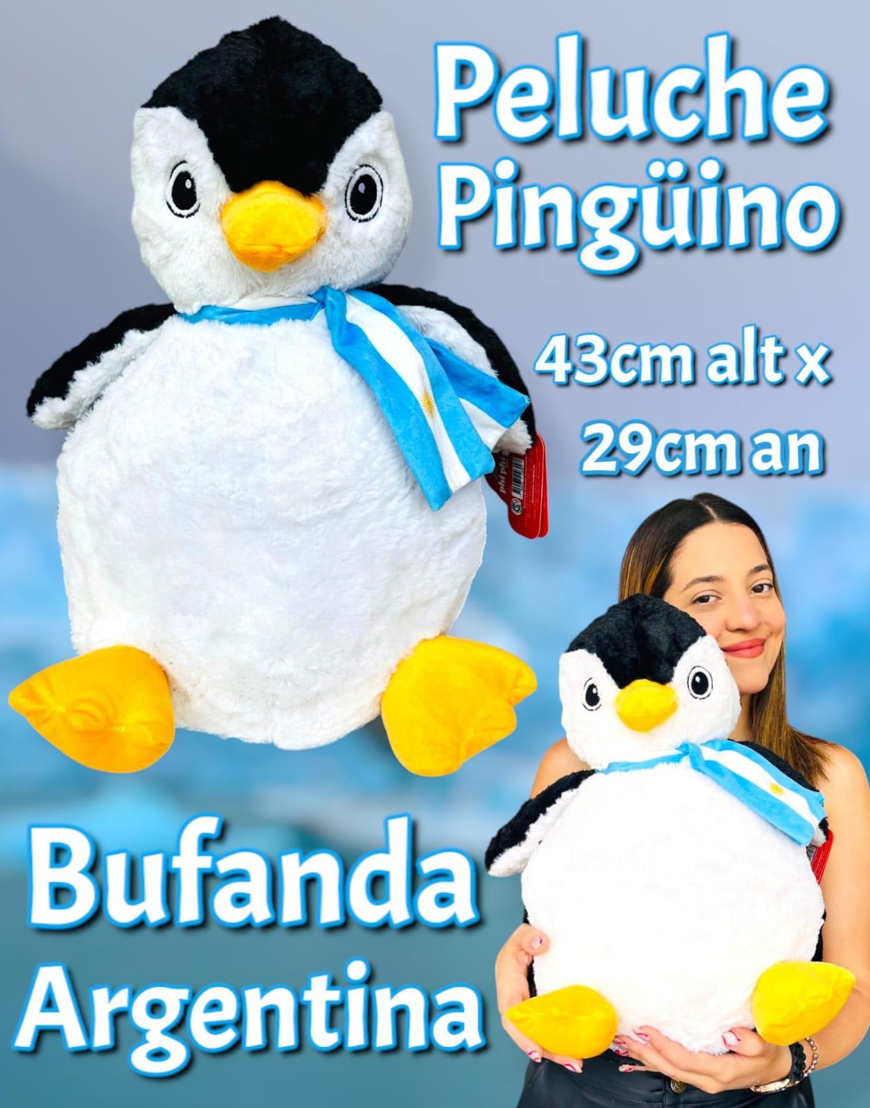 Peluche Pinguino con Bufanda Argentina 43 cm