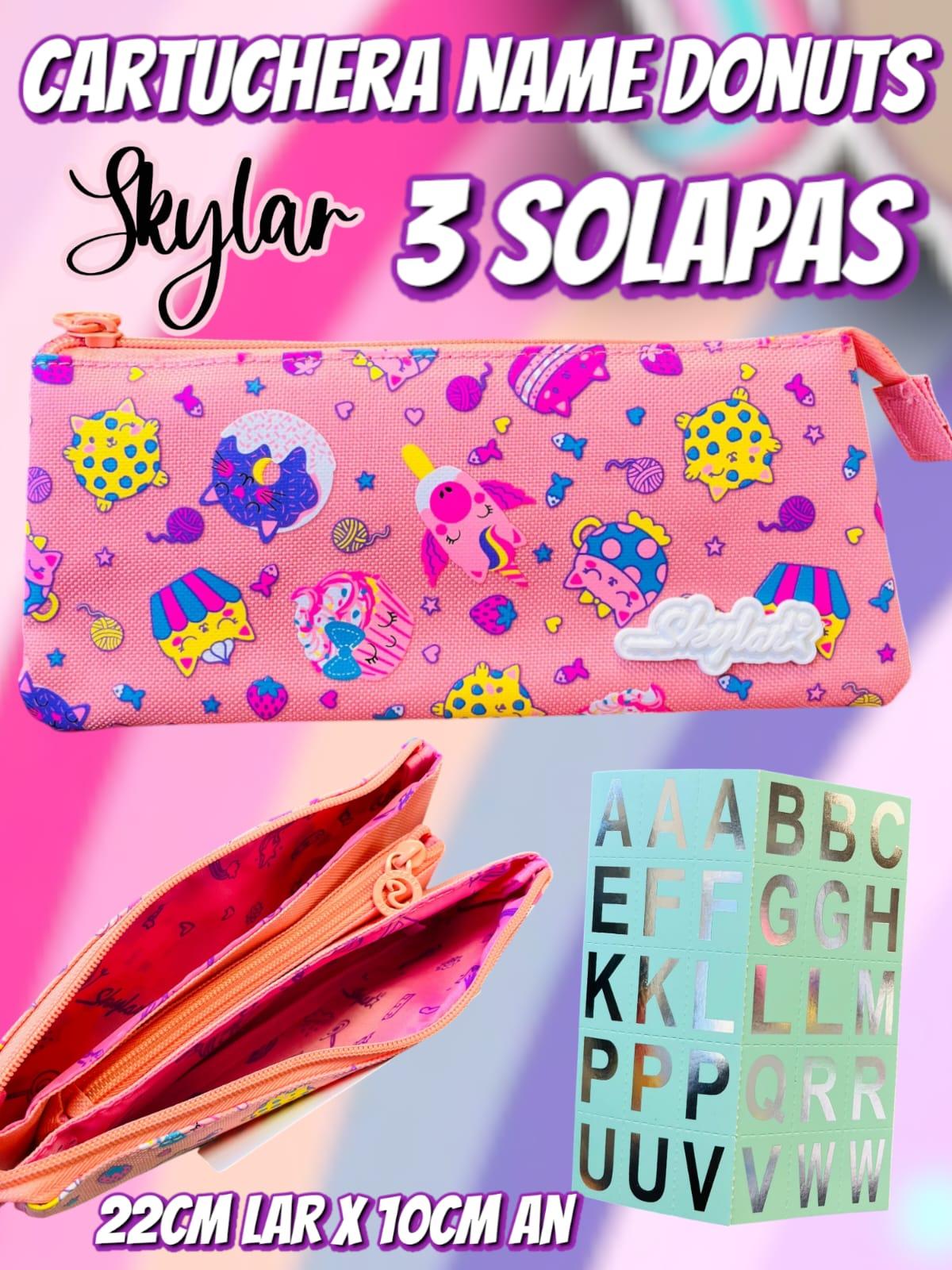 Cartuchera Name Donuts Skylar 3 Solapas