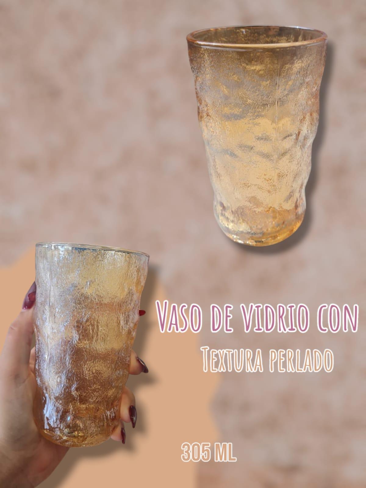 Vaso de vidrio Con Textura Perlado Cobre 305 ml