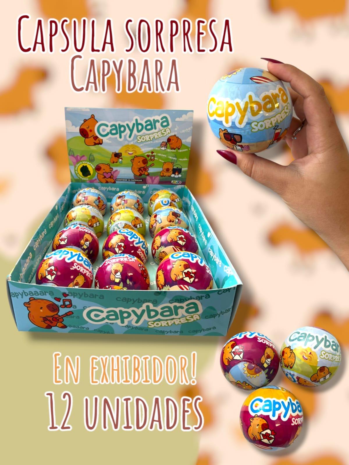 Capsula de 70mm Capybara Sorpresa Con Exhibidor