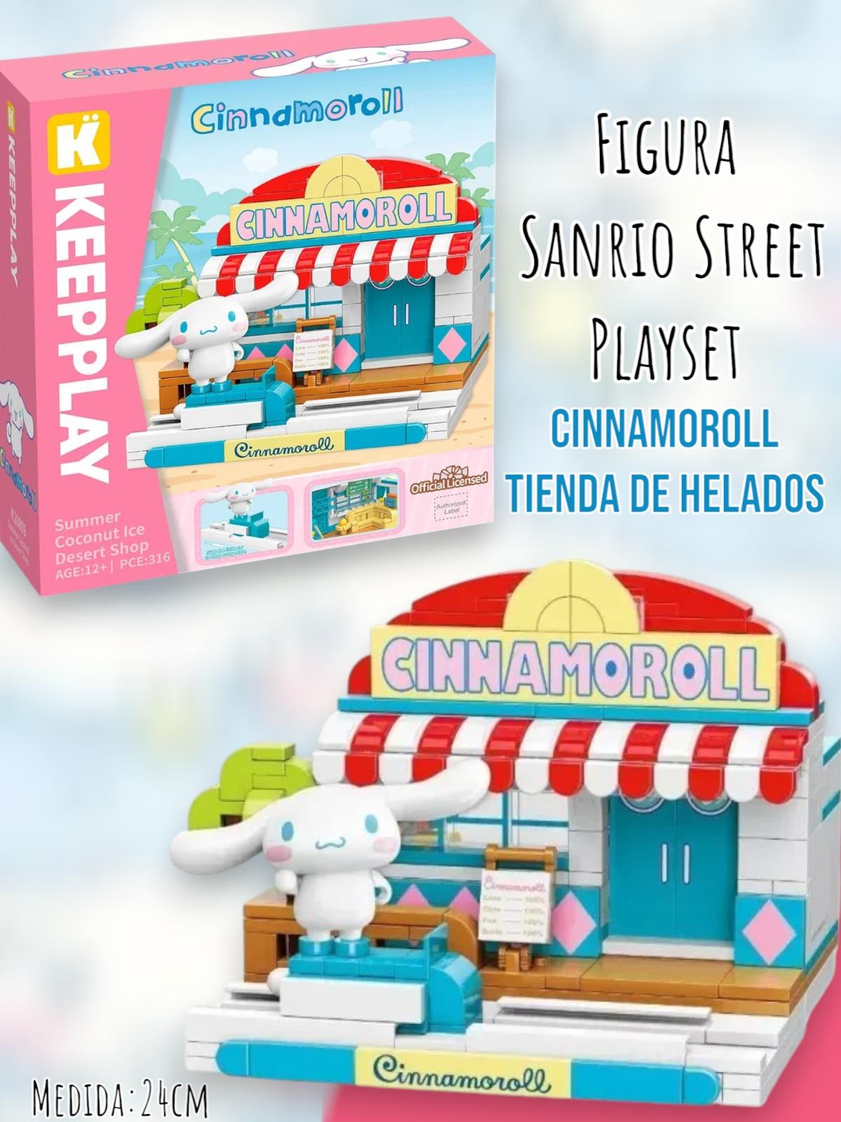 Hello Kitty - Playset 24cm. Sanrio Street "Cinnamoroll - Tienda de Helados''