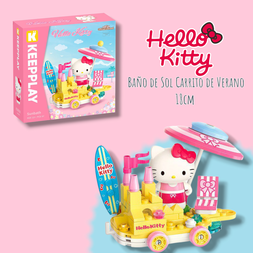 Hello Kitty - Carrito de Verano 18cm. "Hello Kitty- Baño de Sol"