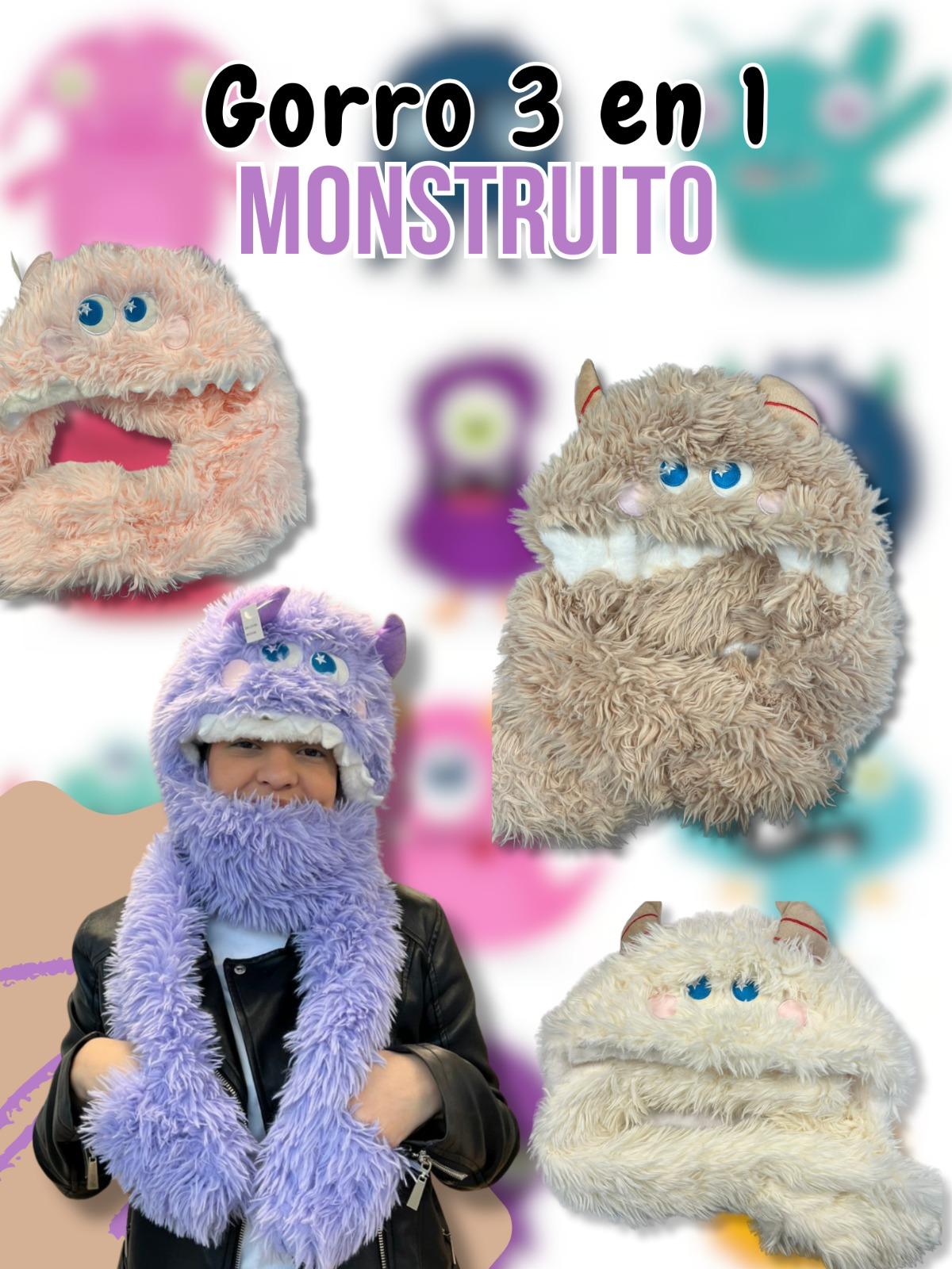 Gorro 3 en 1 Monstruito
