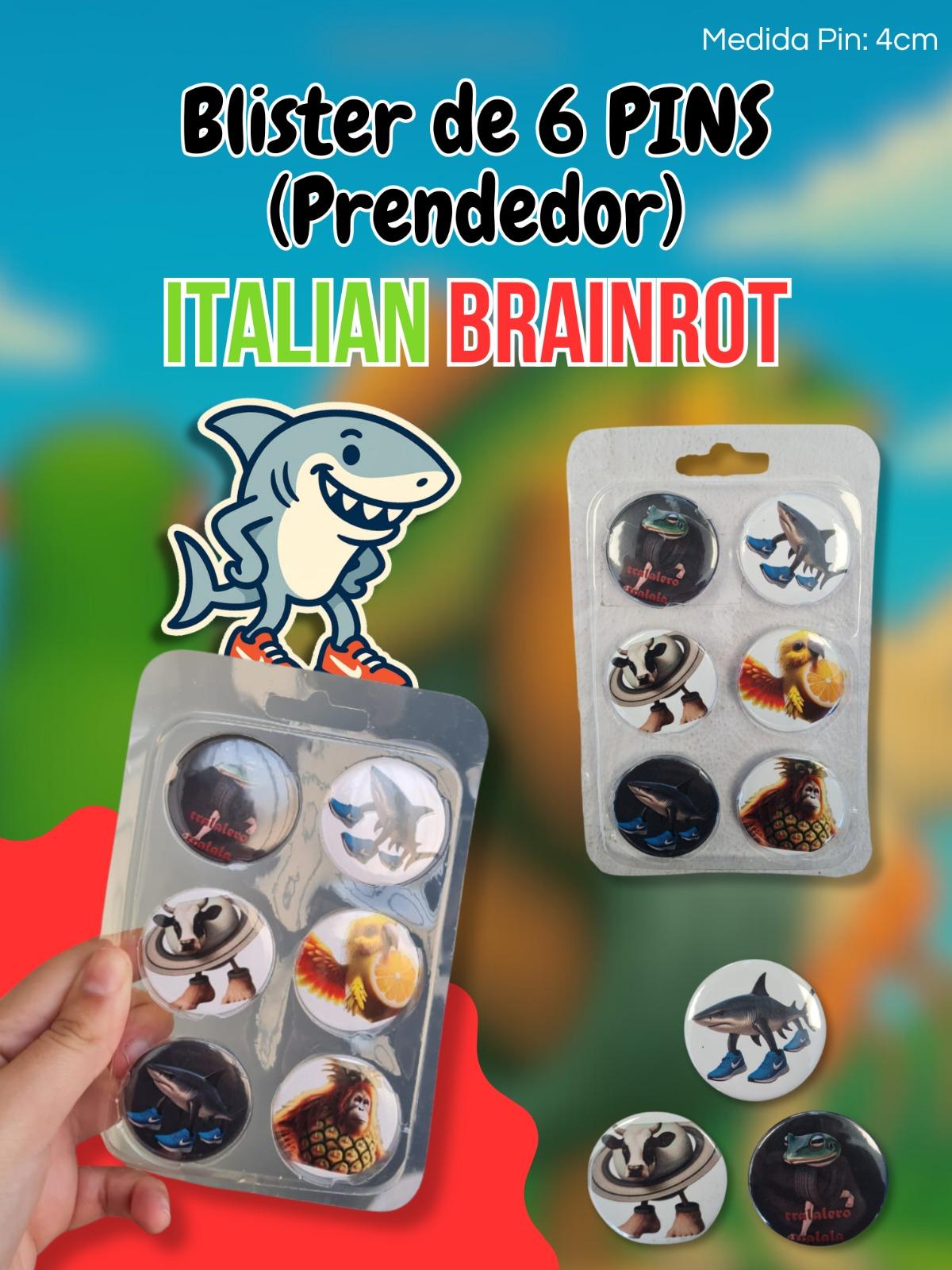 Blister de 6 PINS (Prendedor) Italian Brainrot