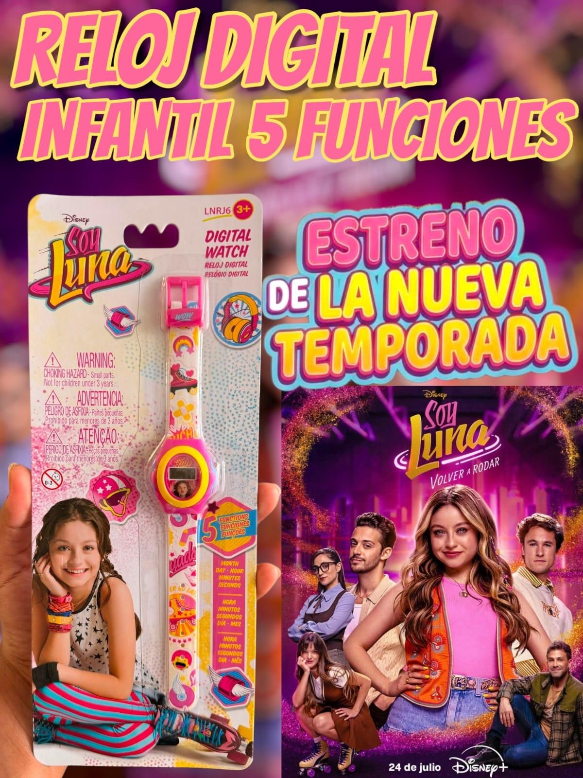 Reloj Digital Infantil 5 Funciones Soy Luna 