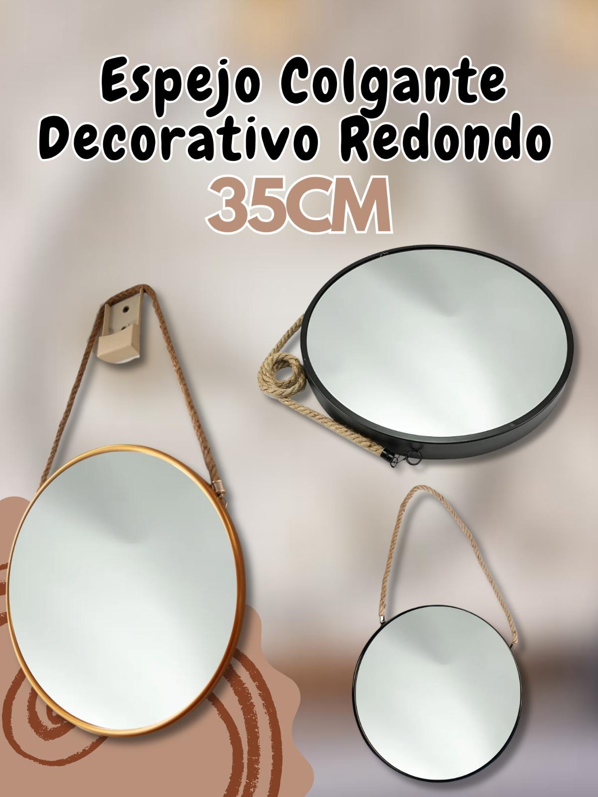 Espejo Colgante Decorativo Redondo 35cm