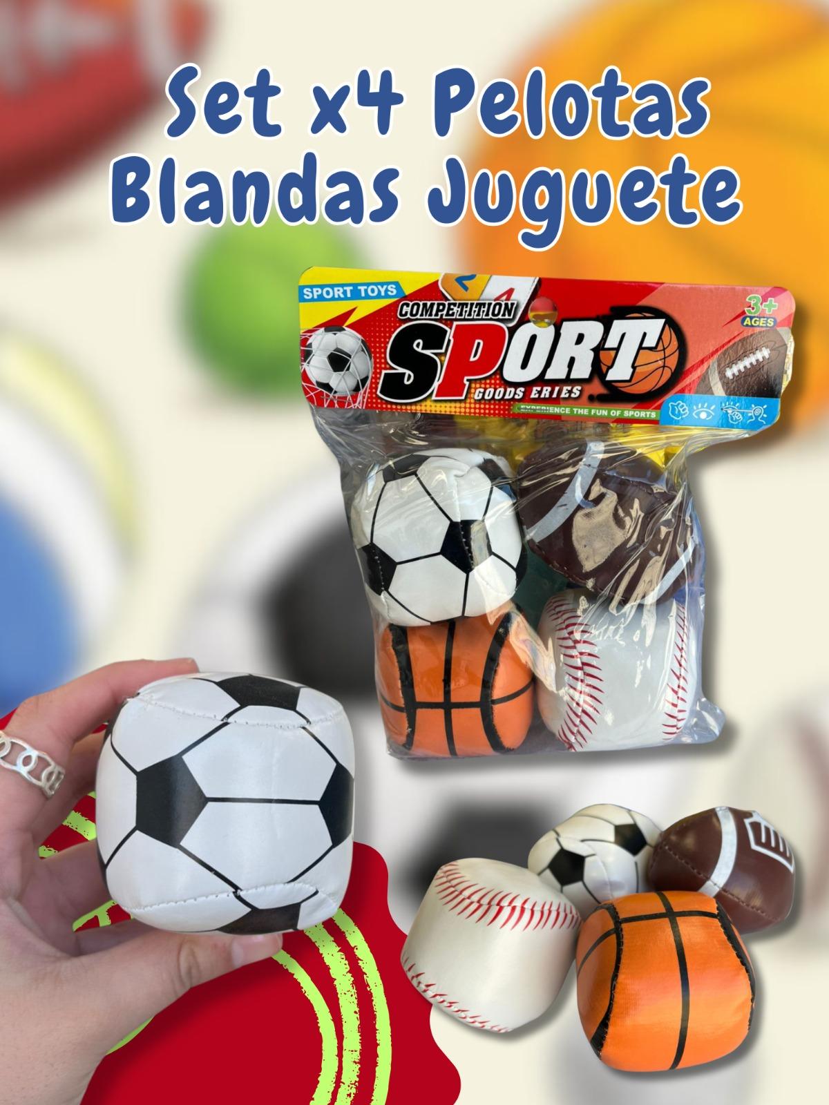 Set x4 Pelotas Blandas Juguete  ( Pelota Soft )