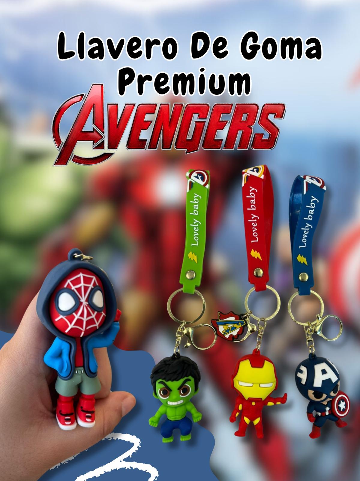 Llavero De Goma Premium Marvel y Advengers Surtidos