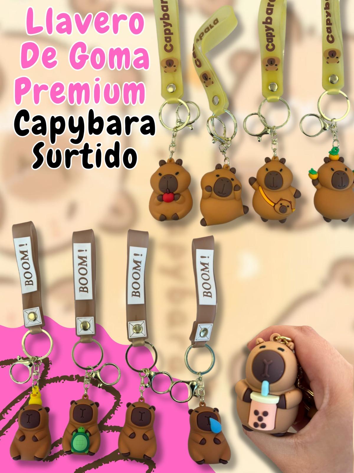 Llavero De Goma Premium Capybara Surtido