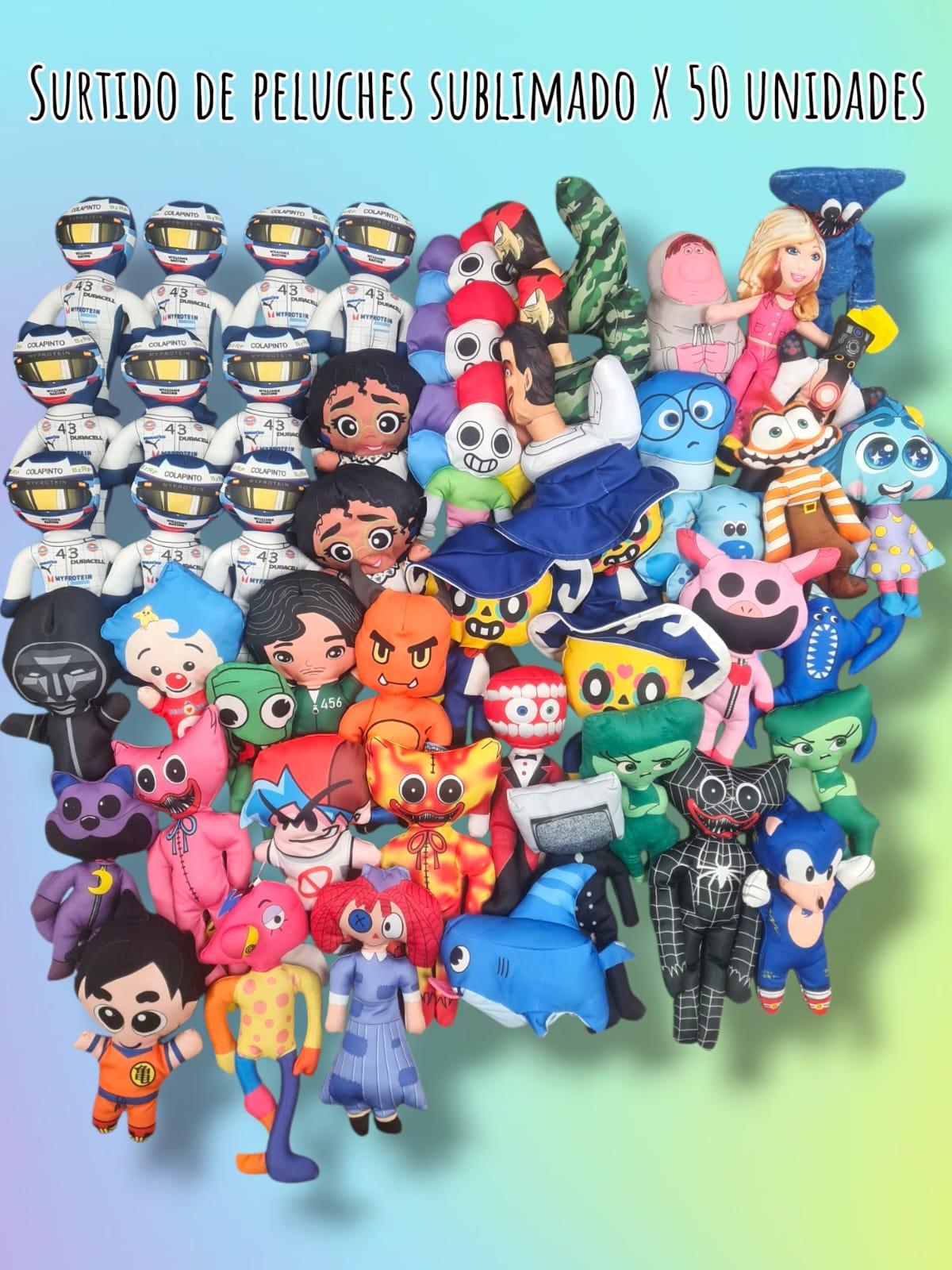 Peluche Sublimado Personajes Surtidos 20-30 cm 
