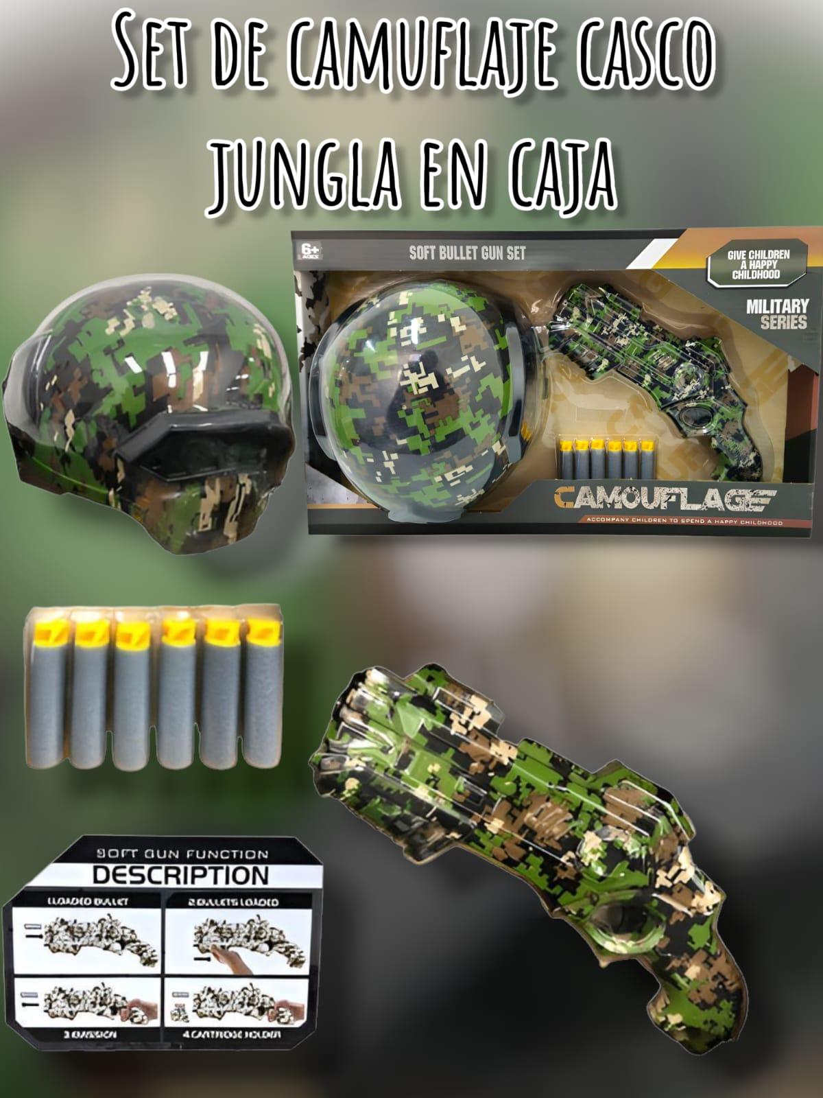 Set casco Camuflaje en la  jungla en caja ( tipo NERF )