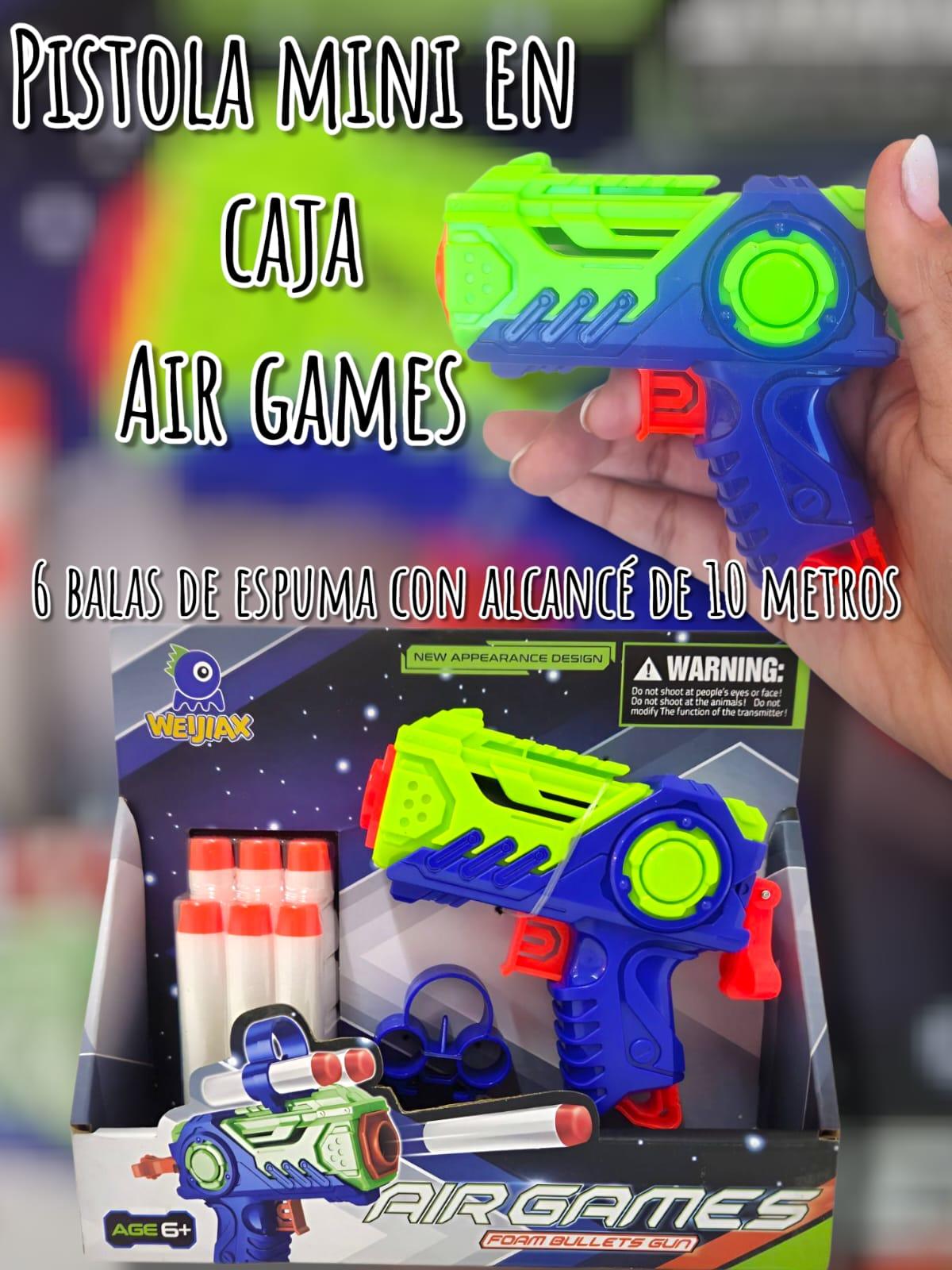 Air Games pistola mini en caja tipo NERF