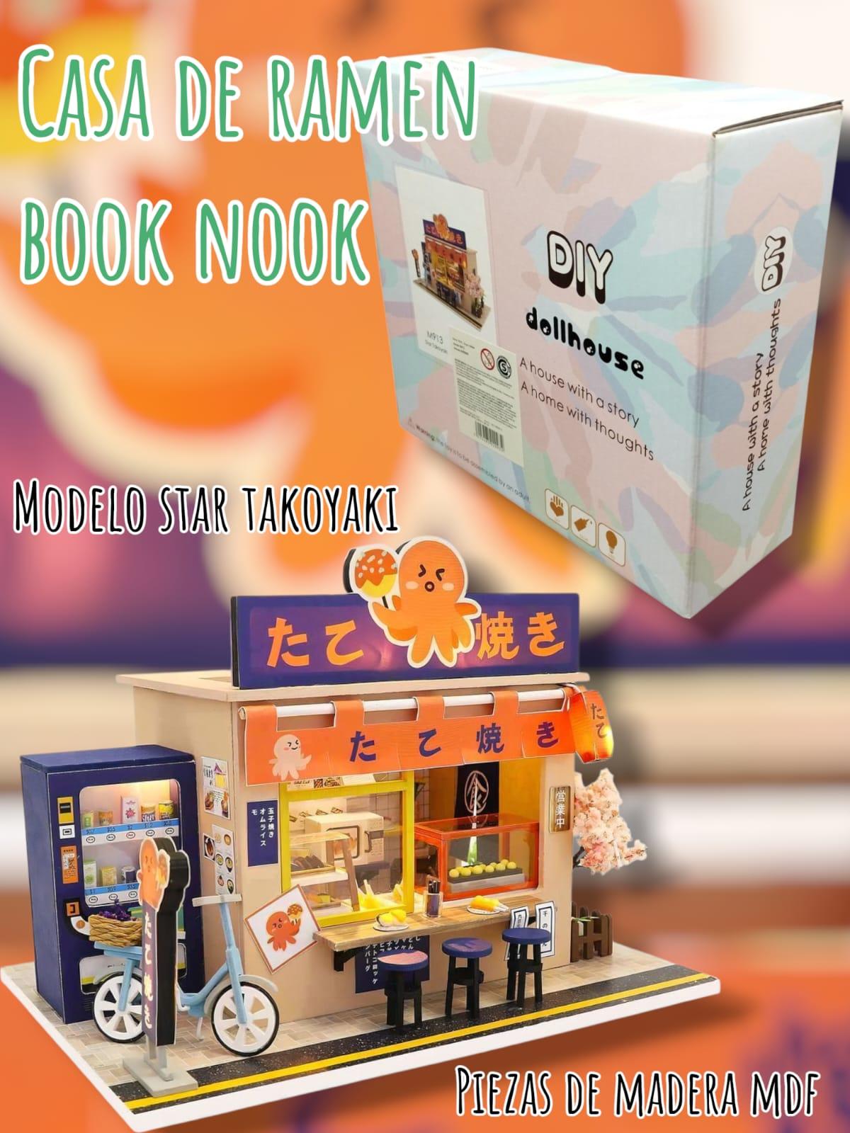 Casa de Ramen Star Tokoyaki Book Nook para Armar