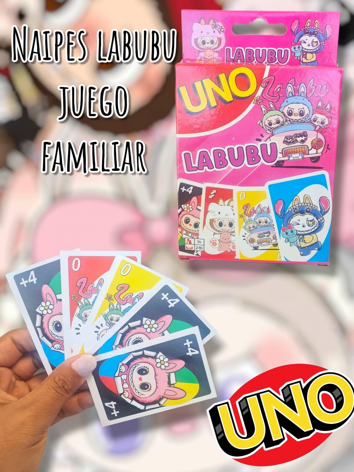 Naipes UNO labubu juego familiar