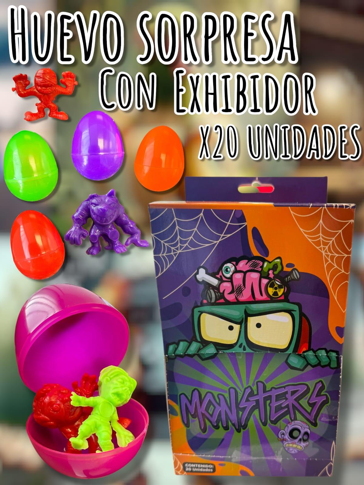 Huevo Sorpresa Monstruos con exhibidor 