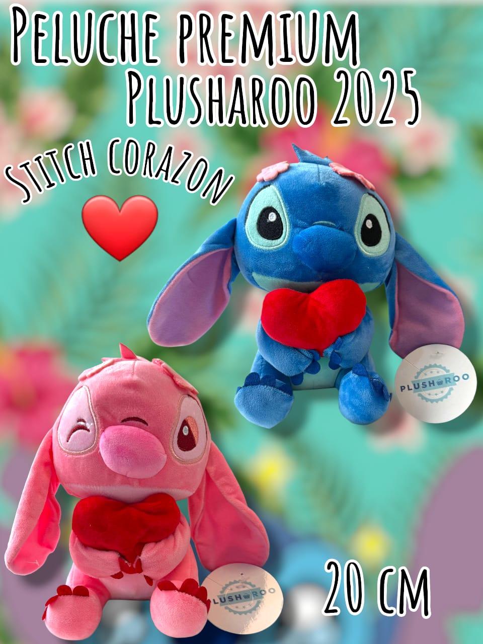 Peluche Premium PLUSHAROO Stitch corazon  20 cm 