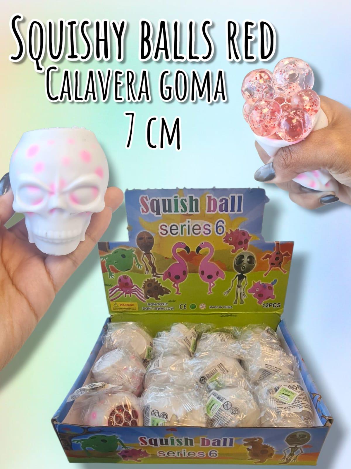 Squishy Balls Red Calavera Goma 