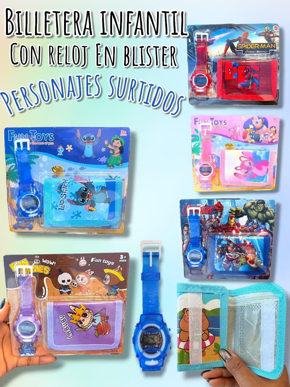 Set Billetera Infantil con Reloj en Blister ( personajes surtidos )