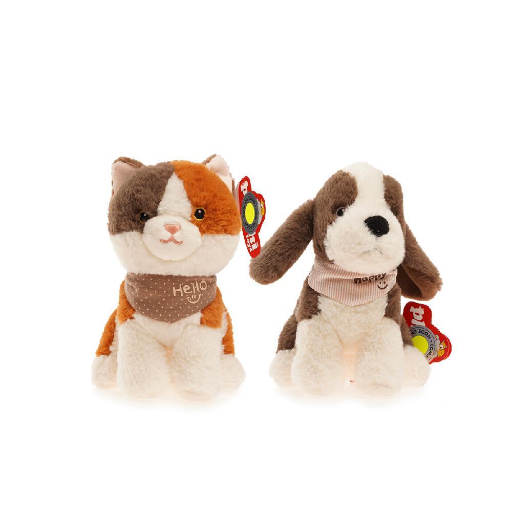 PELUCHES PERRO Y GATO 20 CM