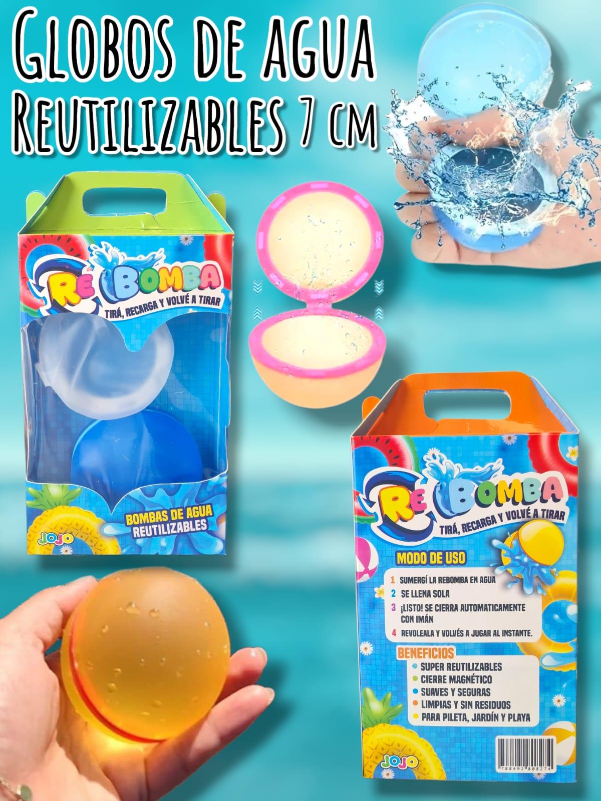 RE BOMBA Globos De Agua Reutilizables 7 cm ( estuche x 2 unidades )