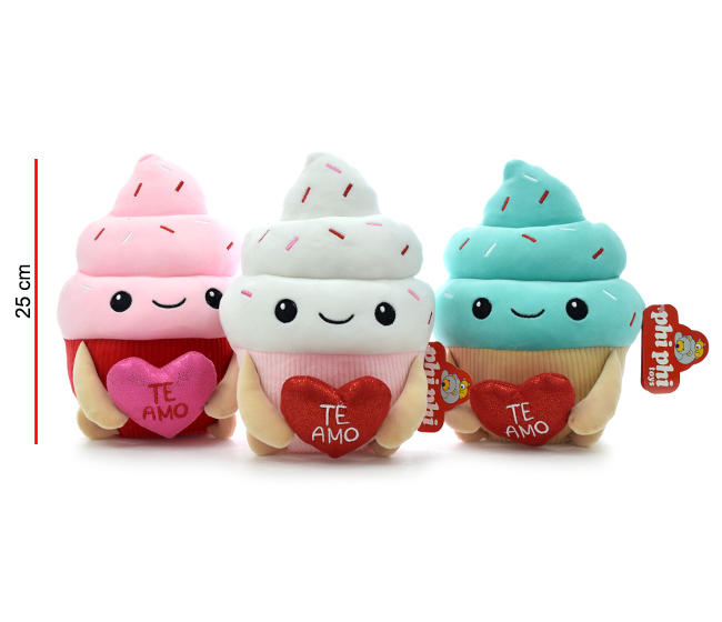 PELUCHE HELADO CON CORAZON 25CM