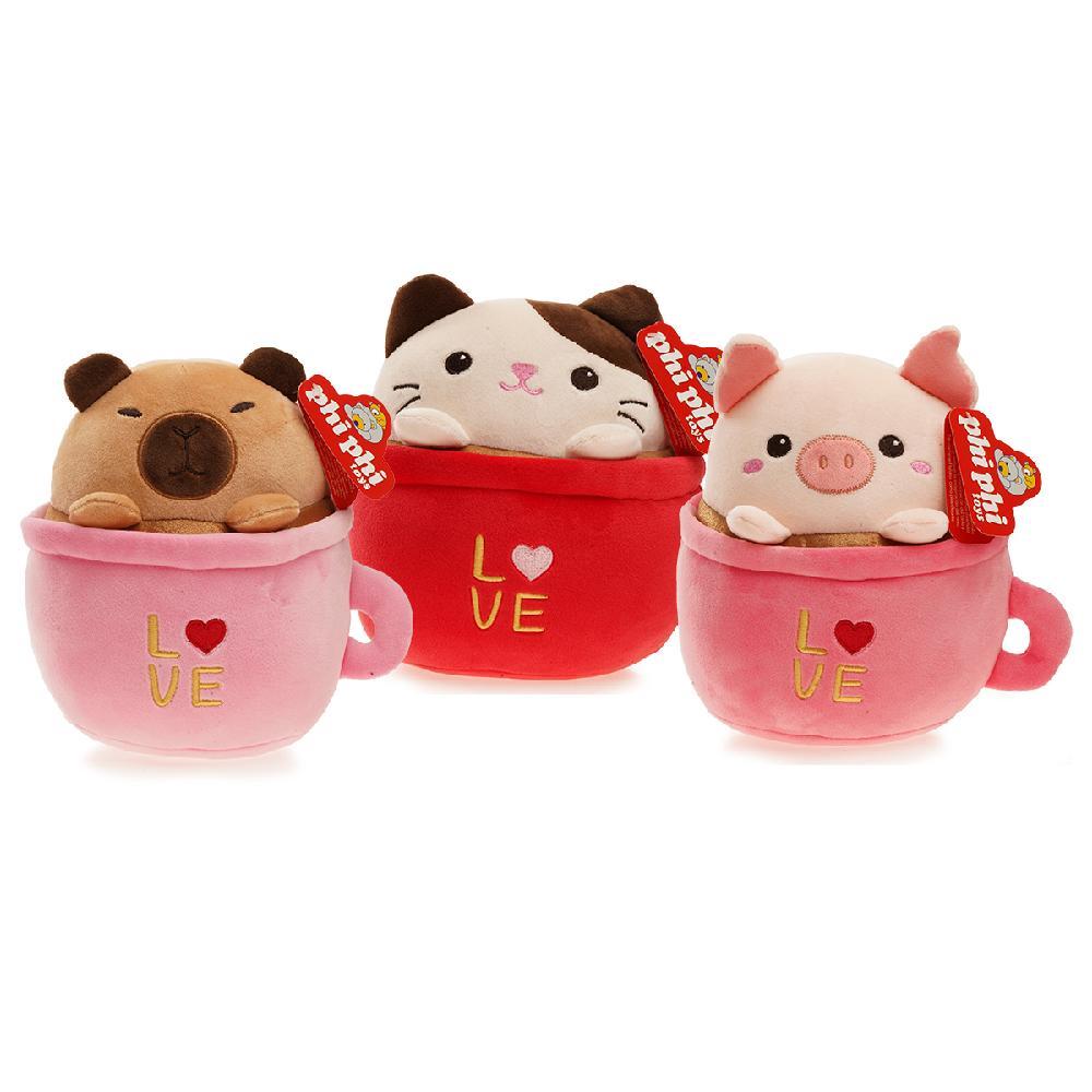 PELUCHES ANIMALES EN TAZA 21CM SPANDEX