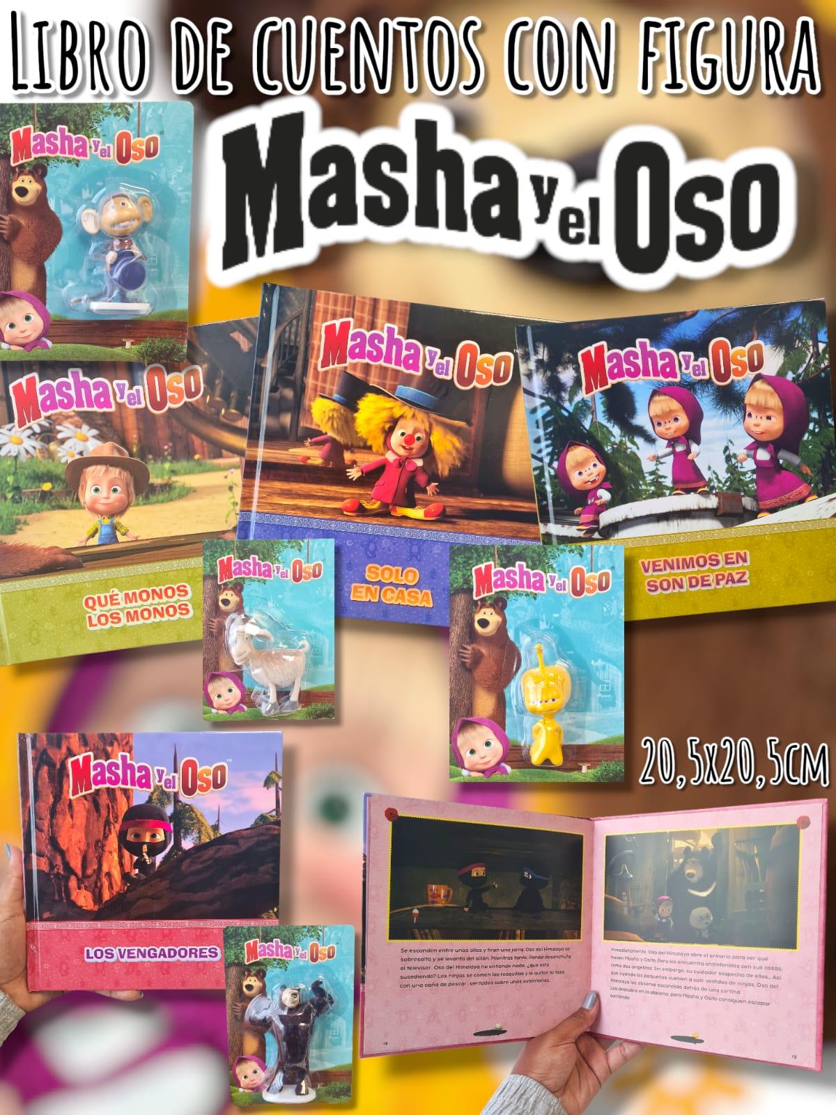 Figura Masha y el Oso + Libro tapa dura ( surtido )