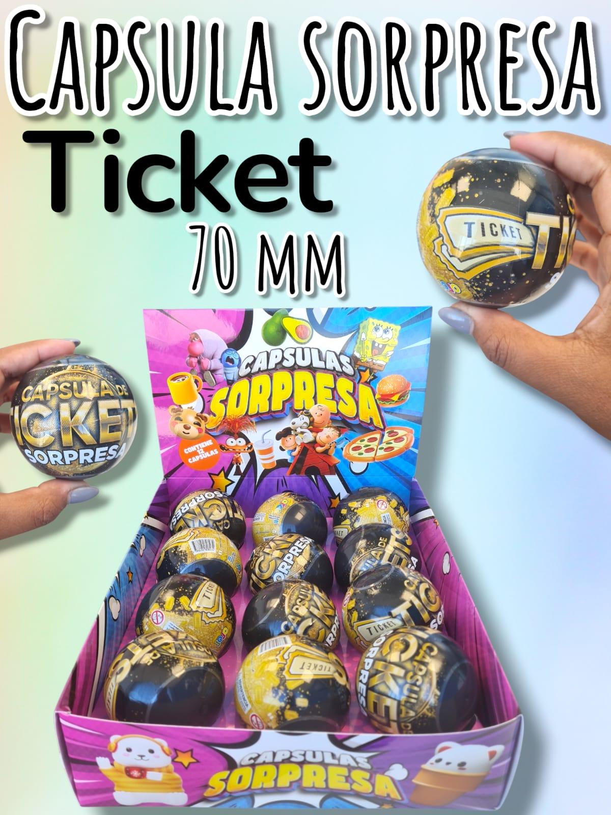 Capsula de 70mm Sorpresa Ticket