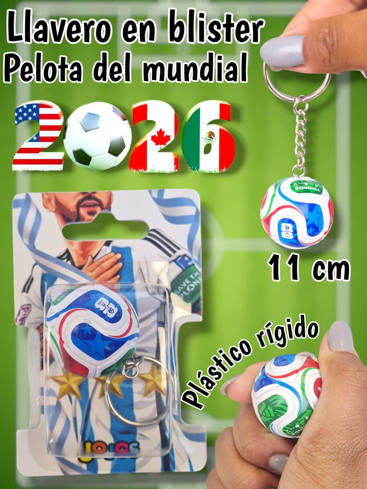 LLAVERO EN BLISTER PELOTA DEL MUNDIAL 2026 plastico macizo