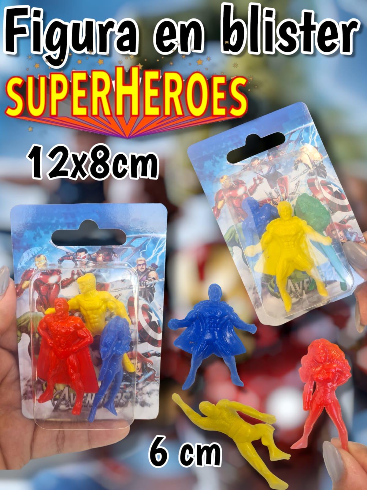 figura en blister superheroes 3 unidades