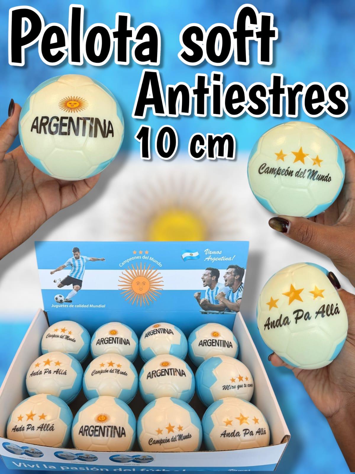 Pelota Soft Antiestres Argentina Campeon del mundo 10 cm 