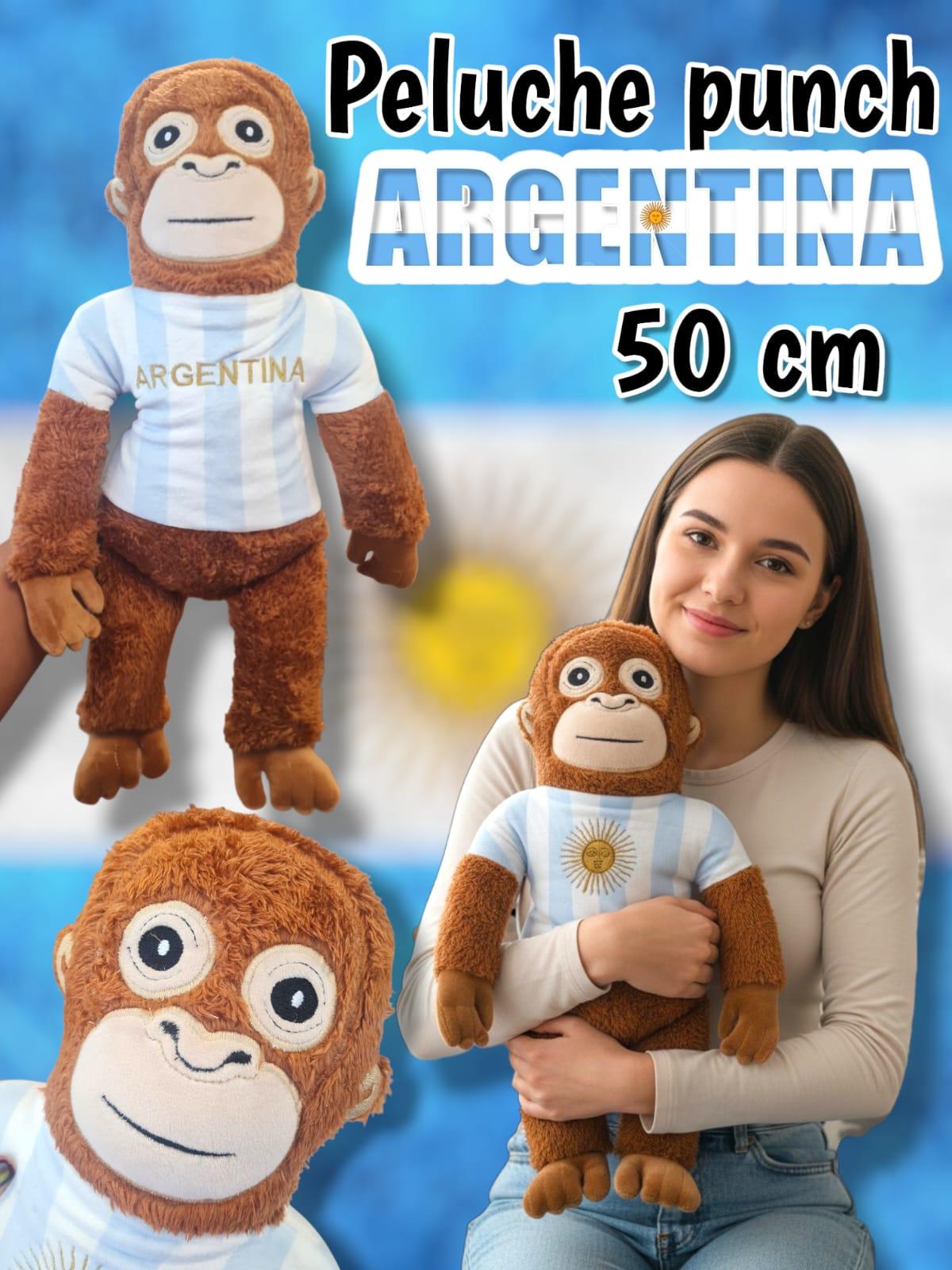 PELUCHE MONO PUNCH con camiseta ARGENTINA 50 CM 