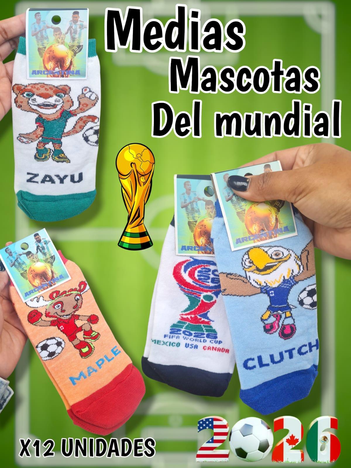 Set x 12 Pares de Medias mascotas del mundial