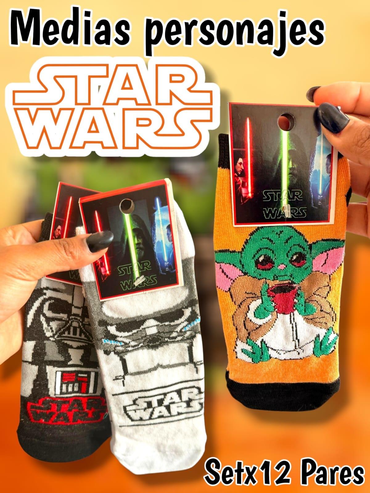 SET X 12 MEDIAS STAR WARS