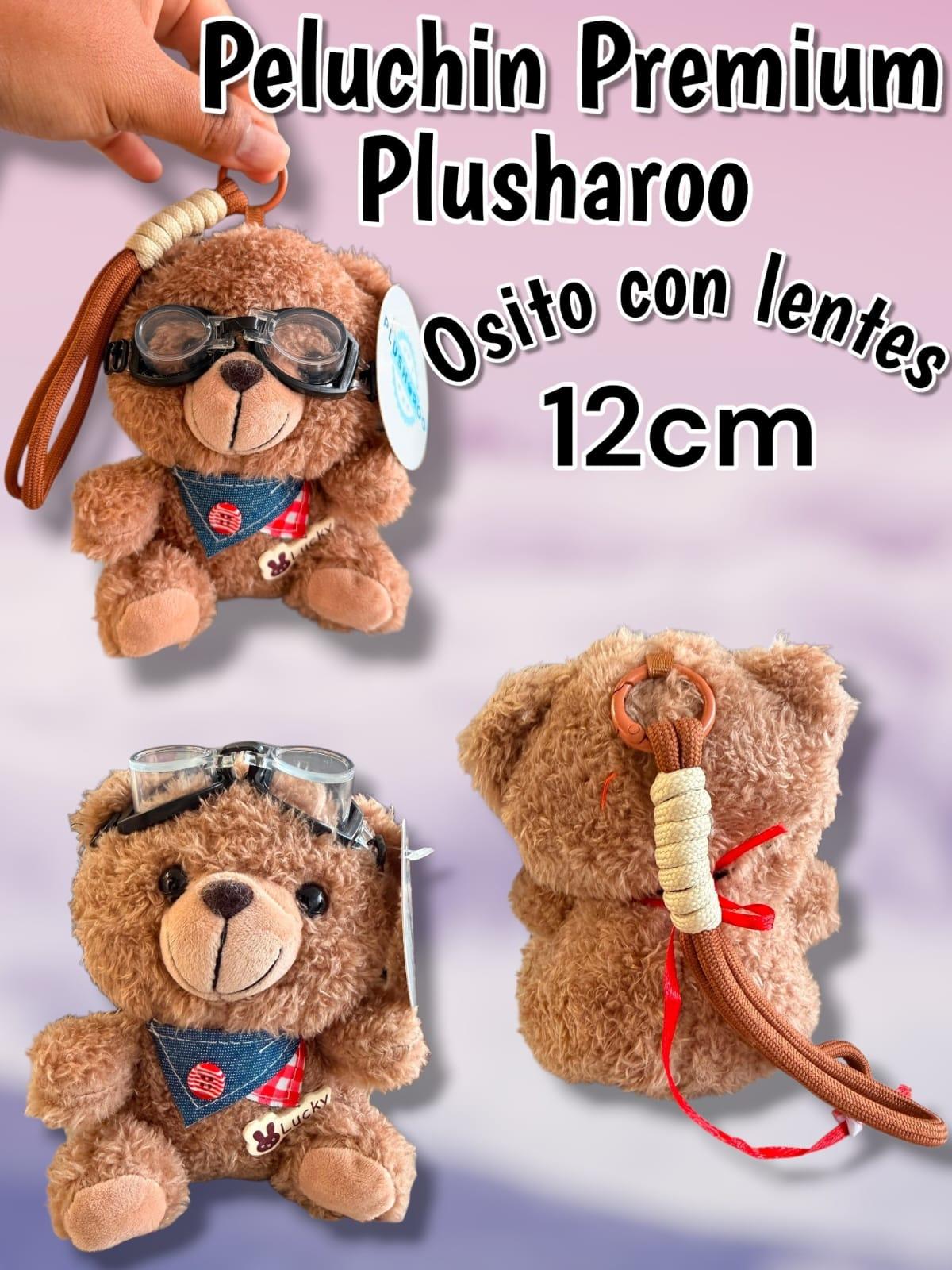 Peluchin Premium Plusharoo osito con lentes 12 cm 