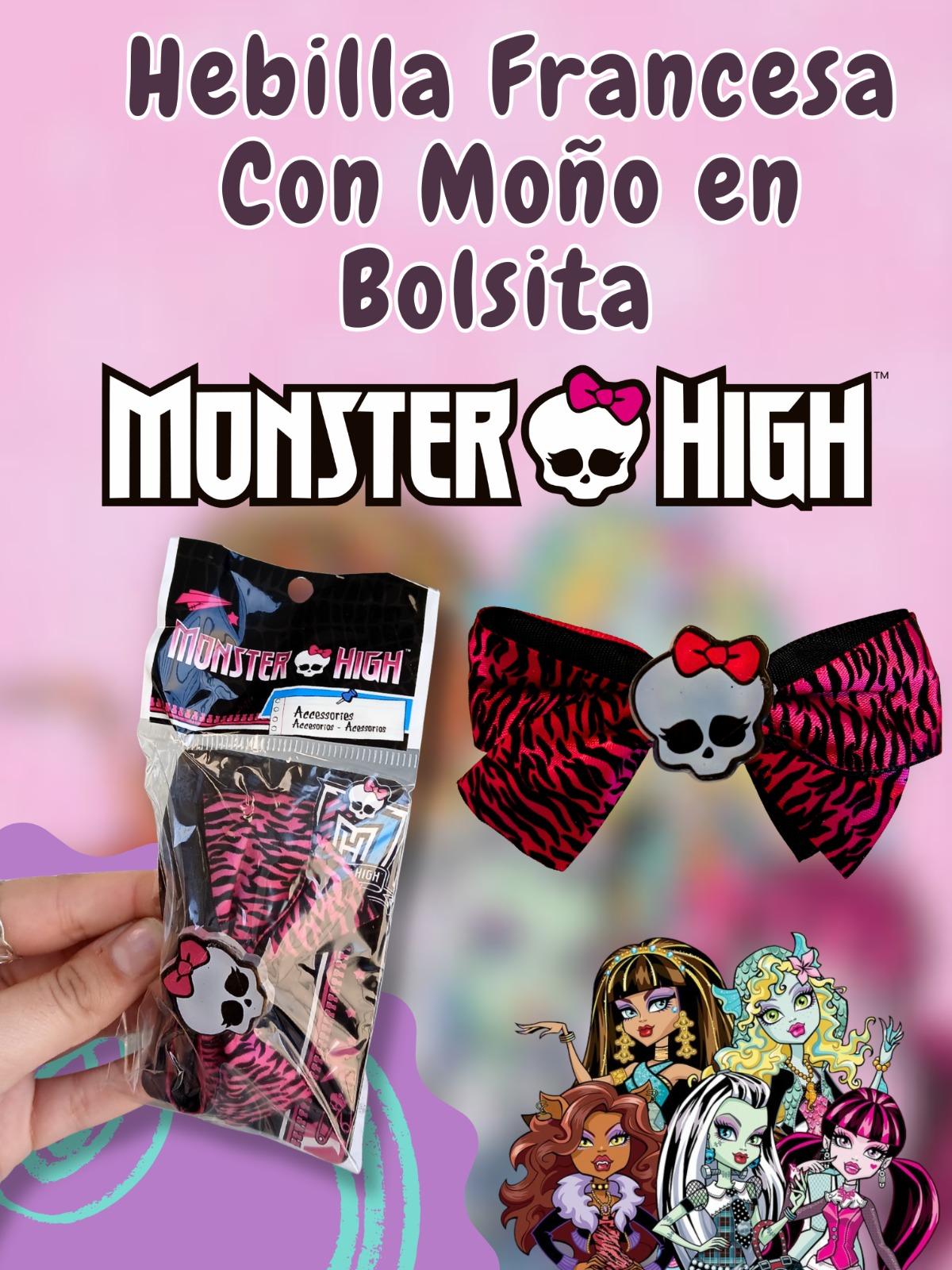Hebilla Francesa Con Moño en Bolsita Monster High