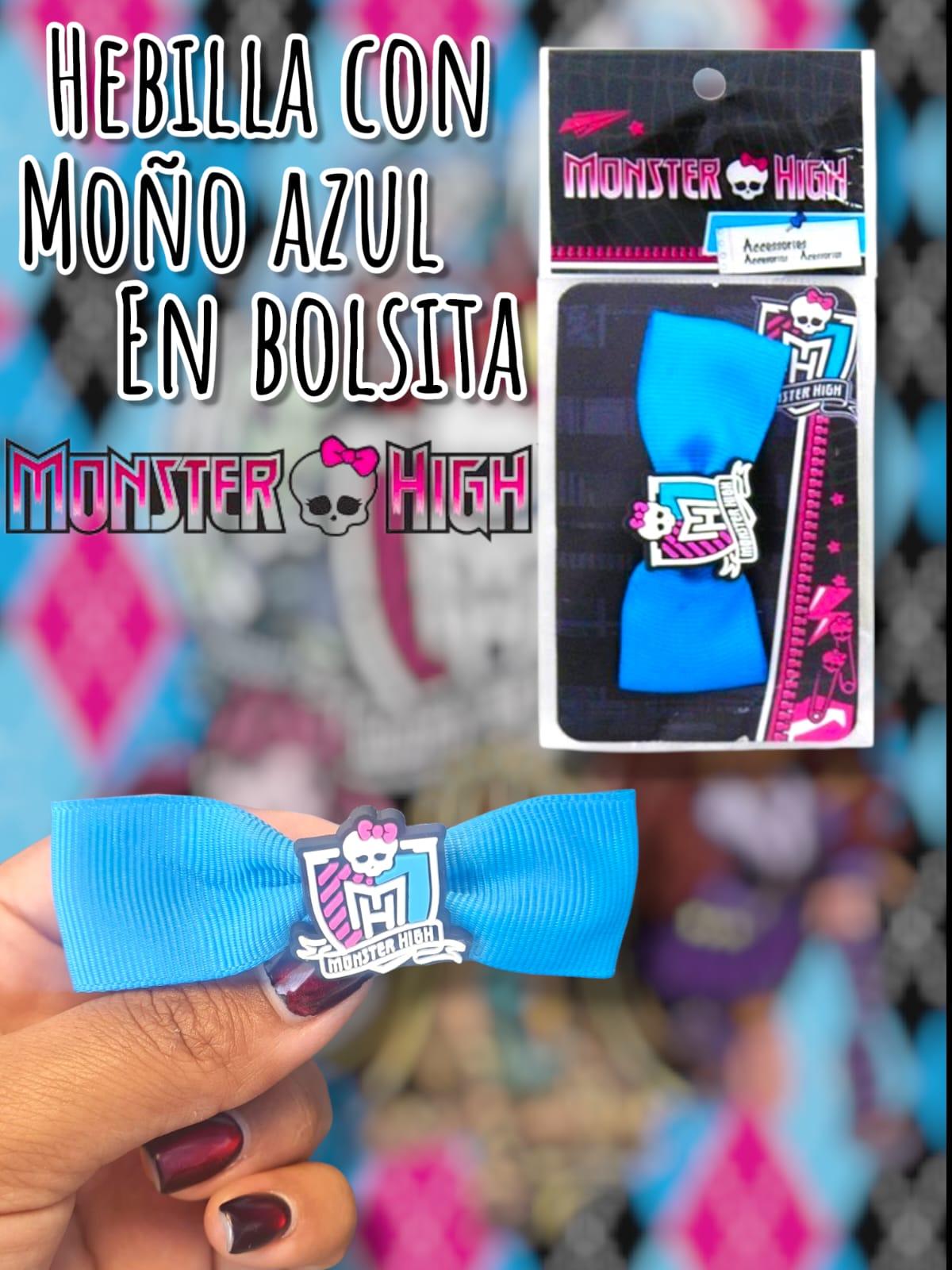 Hebilla Con Moño Azul en Bolsita Monster High